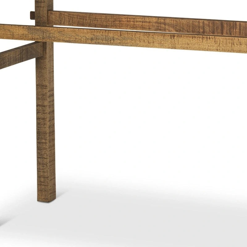 54" brauner Konsolentisch aus massivem Altholz