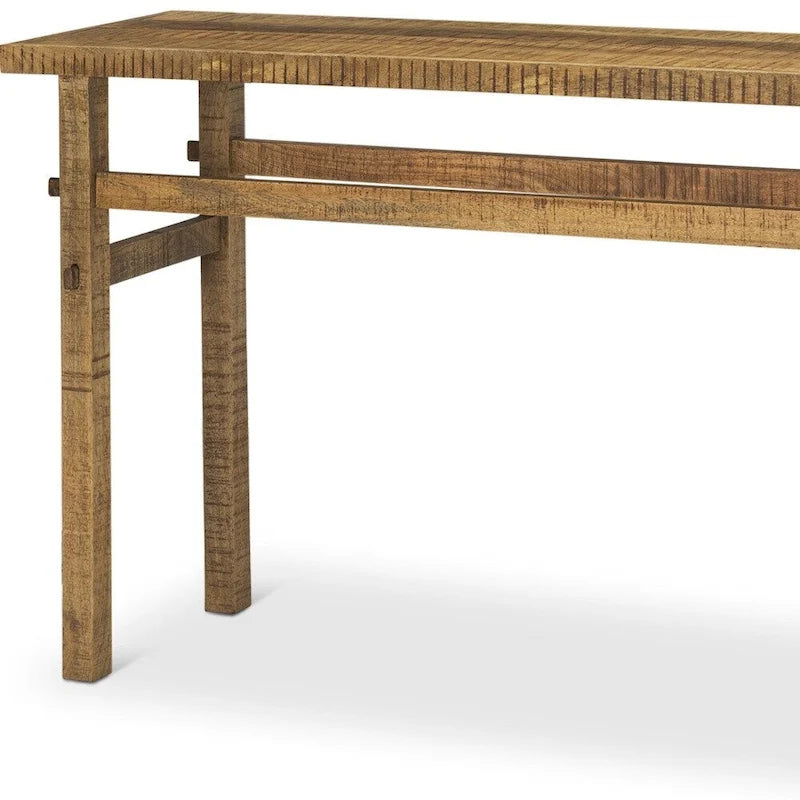 54" brauner Konsolentisch aus massivem Altholz