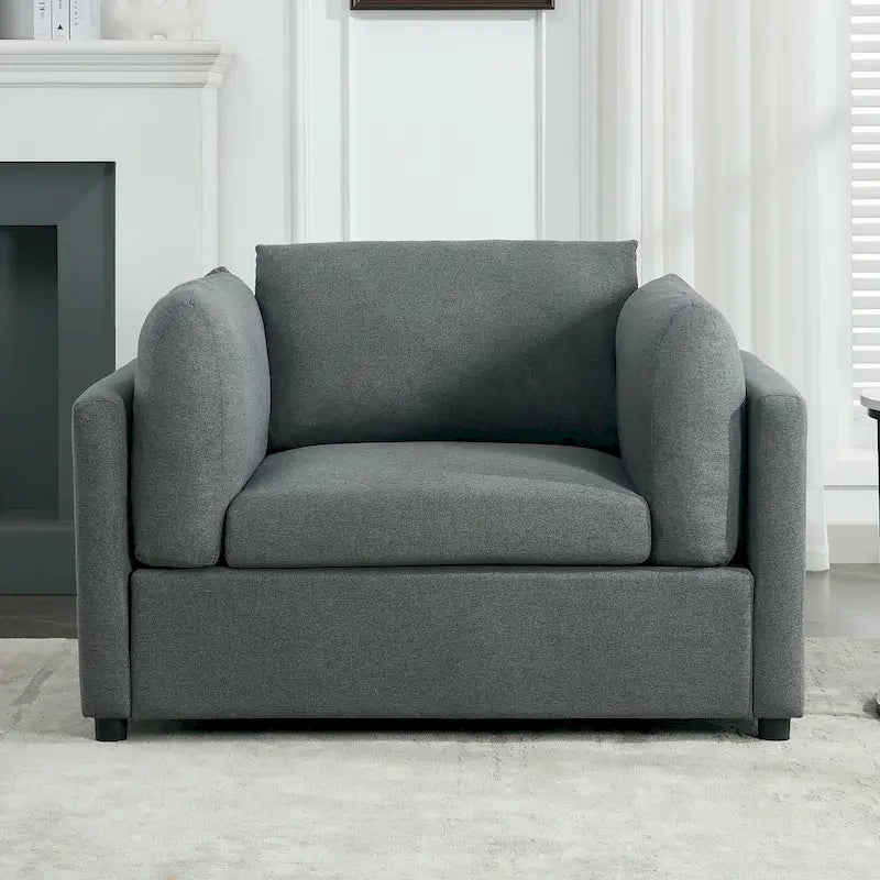50" Übergroßer Sessel mit Ottoman, Moderner Akzentsessel mit Lordosenstütze