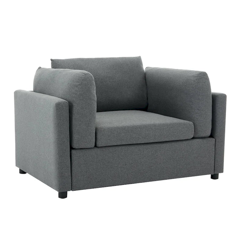 50" Übergroßer Sessel mit Ottoman, Moderner Akzentsessel mit Lordosenstütze