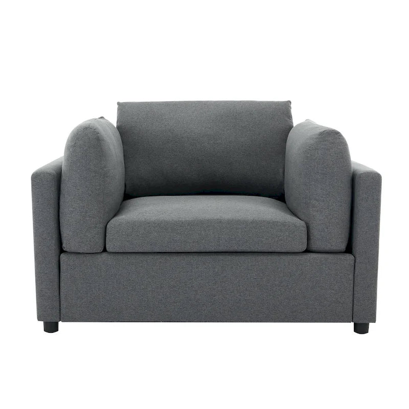 50" Übergroßer Sessel mit Ottoman, Moderner Akzentsessel mit Lordosenstütze
