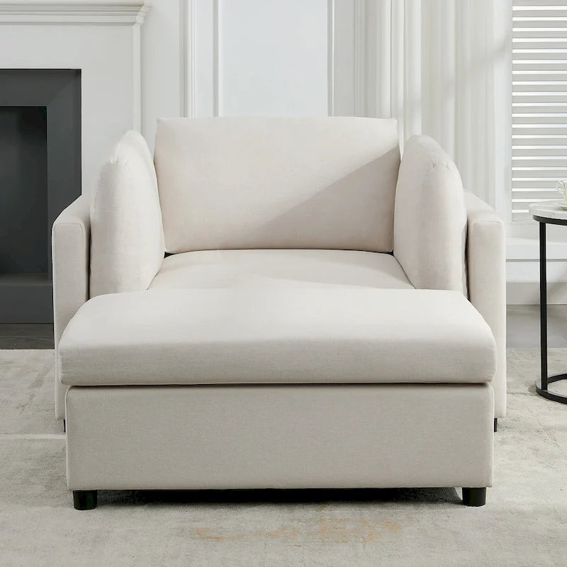 50" Übergroßer Sessel mit Ottoman, Moderner Akzentsessel mit Lordosenstütze