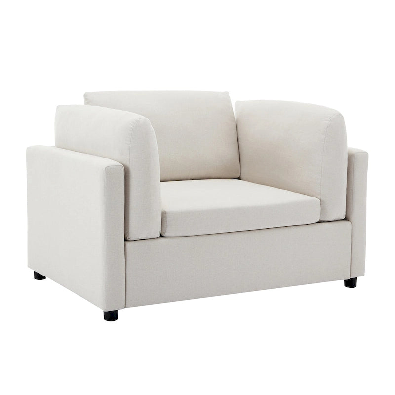 50" Übergroßer Sessel mit Ottoman, Moderner Akzentsessel mit Lordosenstütze