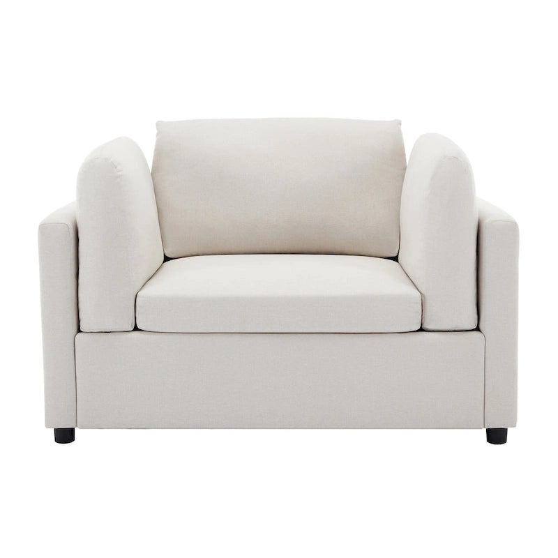 50" Übergroßer Sessel mit Ottoman, Moderner Akzentsessel mit Lordosenstütze
