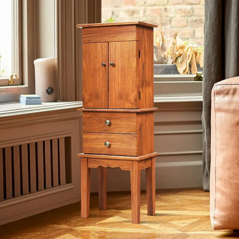 Vintage Schmuckschrank Truhe Aufbewahrungsorganisator mit Schubladen & Spiegel