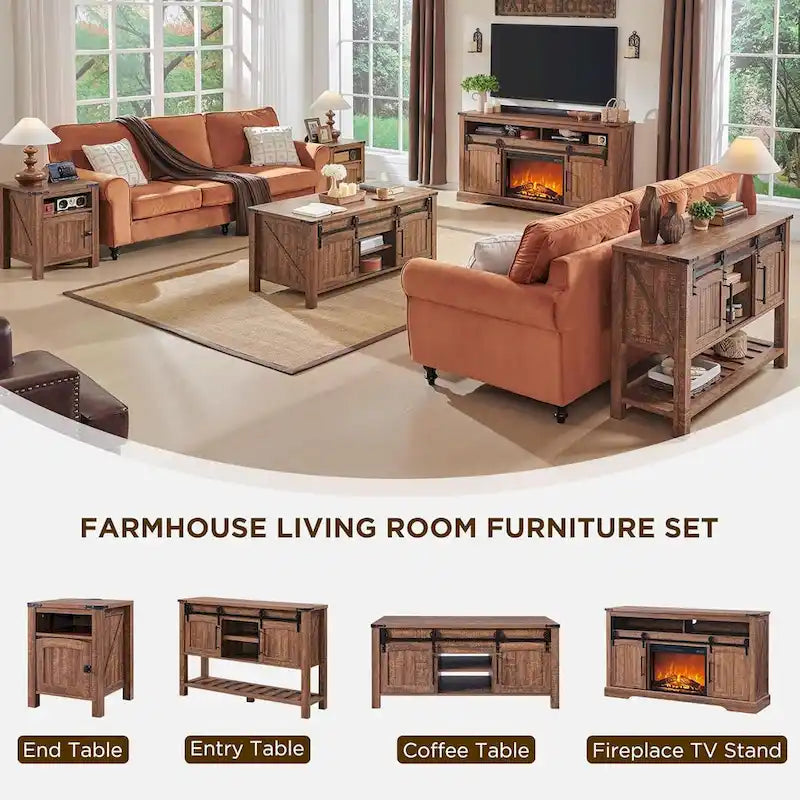 Couchtisch mit Hebefunktion im Bauernhaus-Stil, rustikaler Holztisch