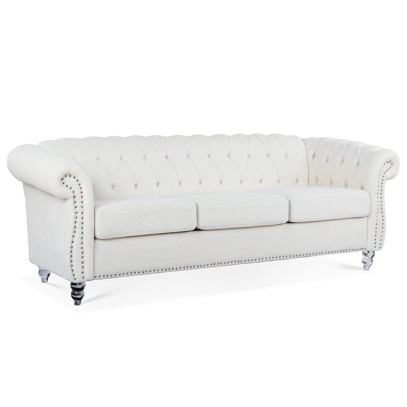 Nordisches Polstersofa mit gerollten Armlehnen