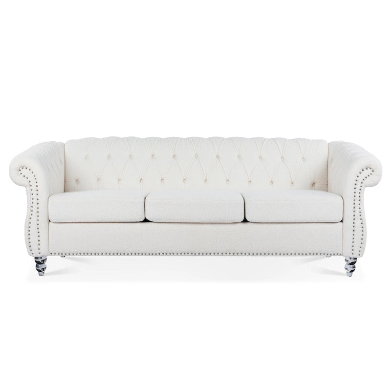 Nordisches Polstersofa mit gerollten Armlehnen