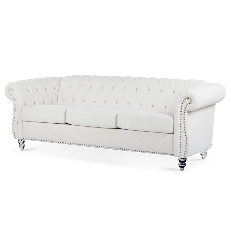 Nordisches Polstersofa mit gerollten Armlehnen