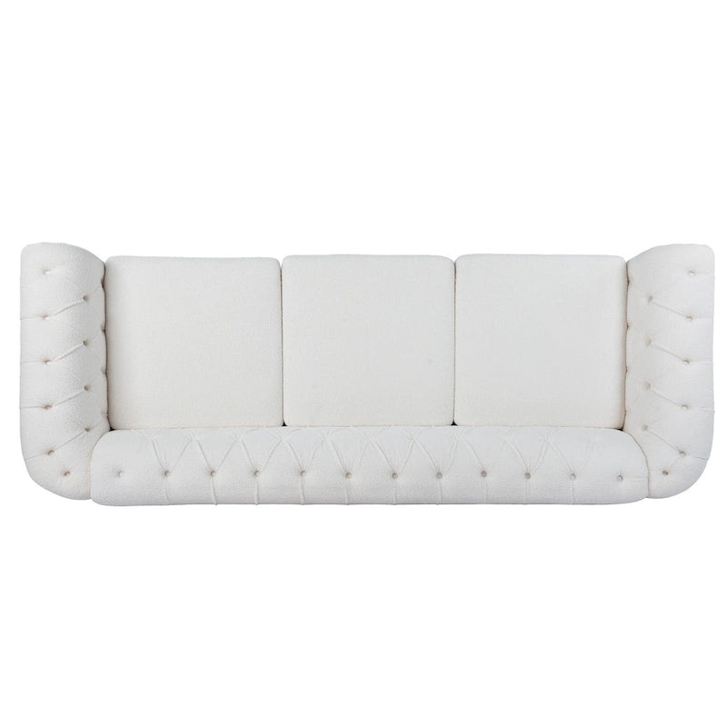 Nordisches Polstersofa mit gerollten Armlehnen