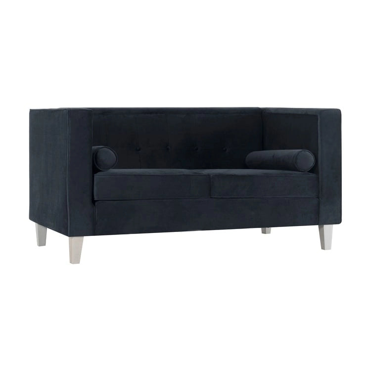 Mid-Century Modern Liebessofa – getufteter Polstersessel mit Massivholzbeinen