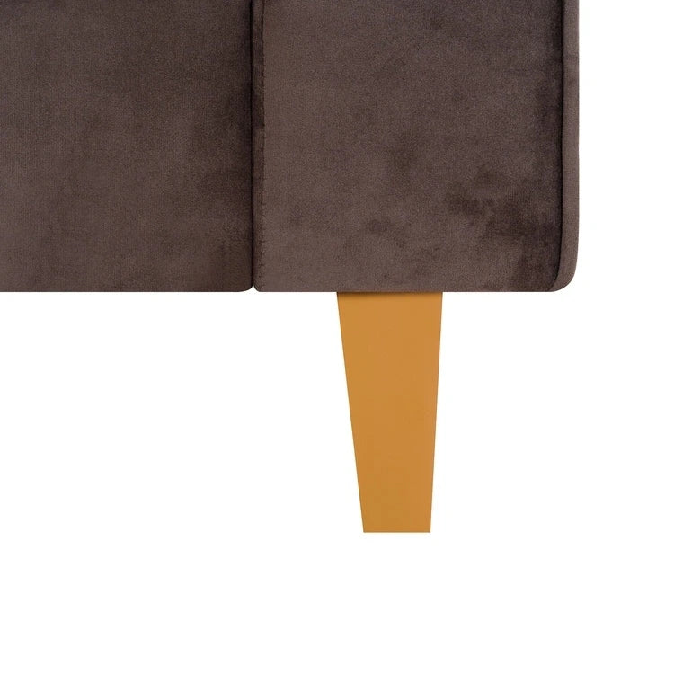 Mid-Century Modern Liebessofa – getufteter Polstersessel mit Massivholzbeinen