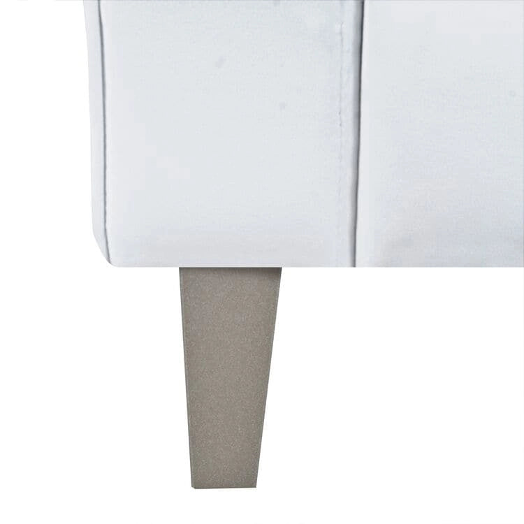 Mid-Century Modern Liebessofa – getufteter Polstersessel mit Massivholzbeinen
