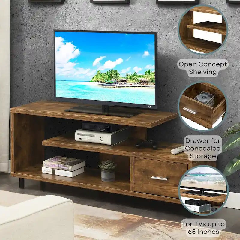 TV-Schrank mit Schublade und Ablagen für TVs bis zu 65 Zoll