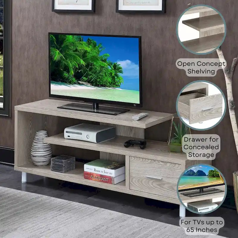 TV-Schrank mit Schublade und Ablagen für TVs bis zu 65 Zoll