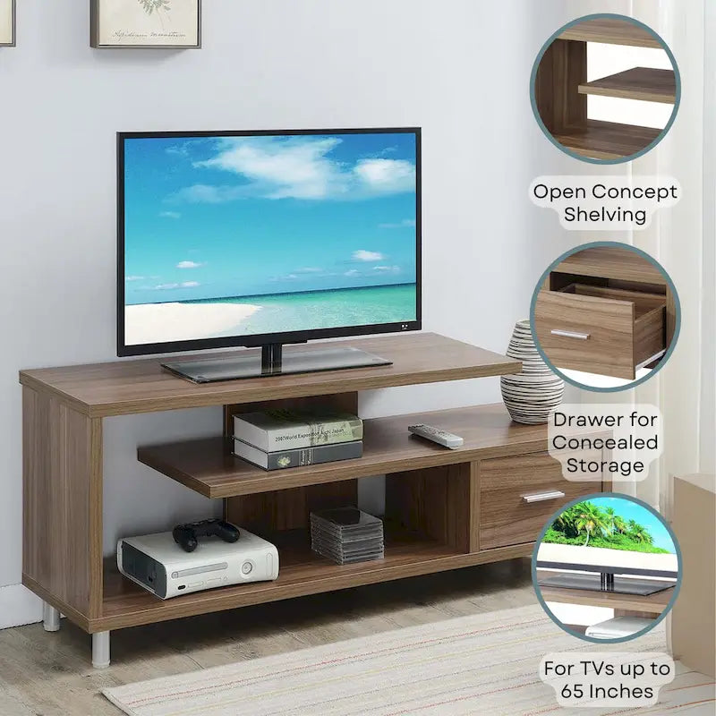TV-Schrank mit Schublade und Ablagen für TVs bis zu 65 Zoll