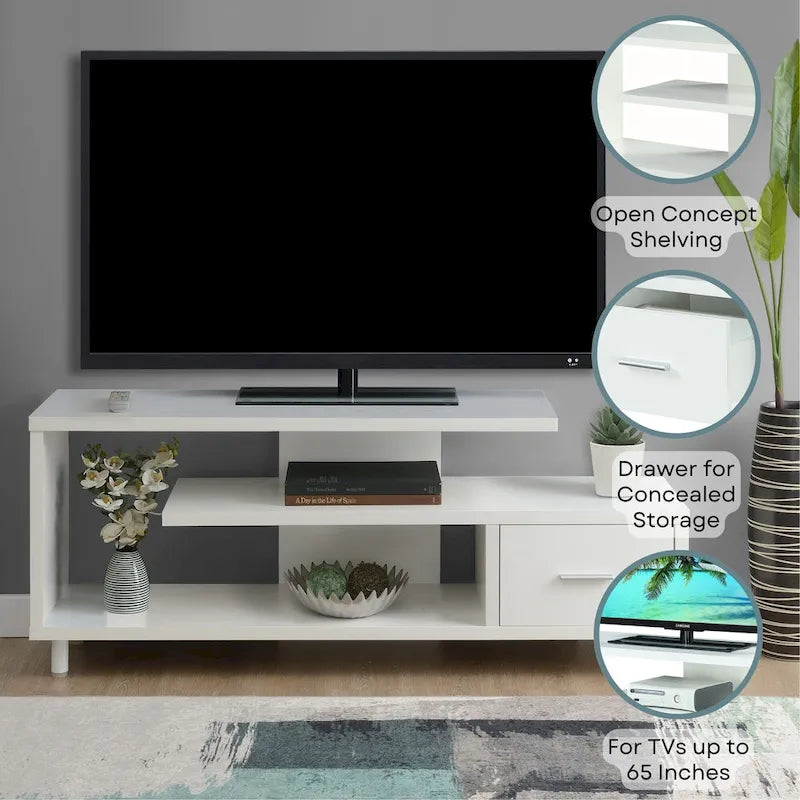 TV-Schrank mit Schublade und Ablagen für TVs bis zu 65 Zoll