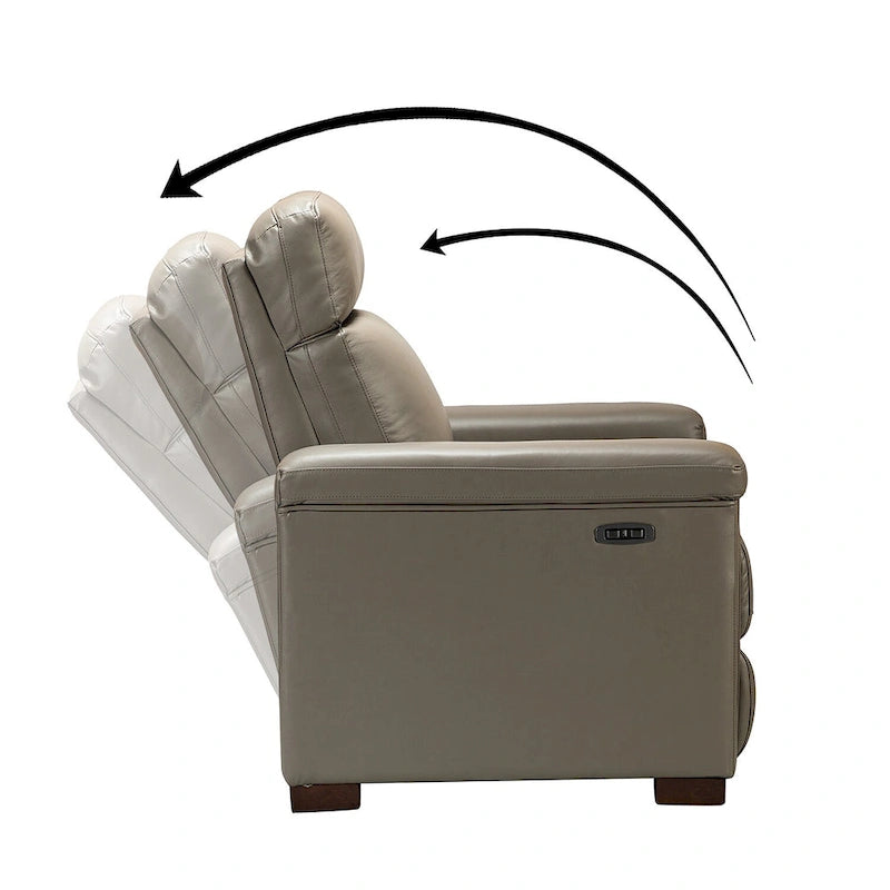 34,65 Zoll breiter Relaxsessel aus echtem Leder mit USB-Anschluss (2er-Set)