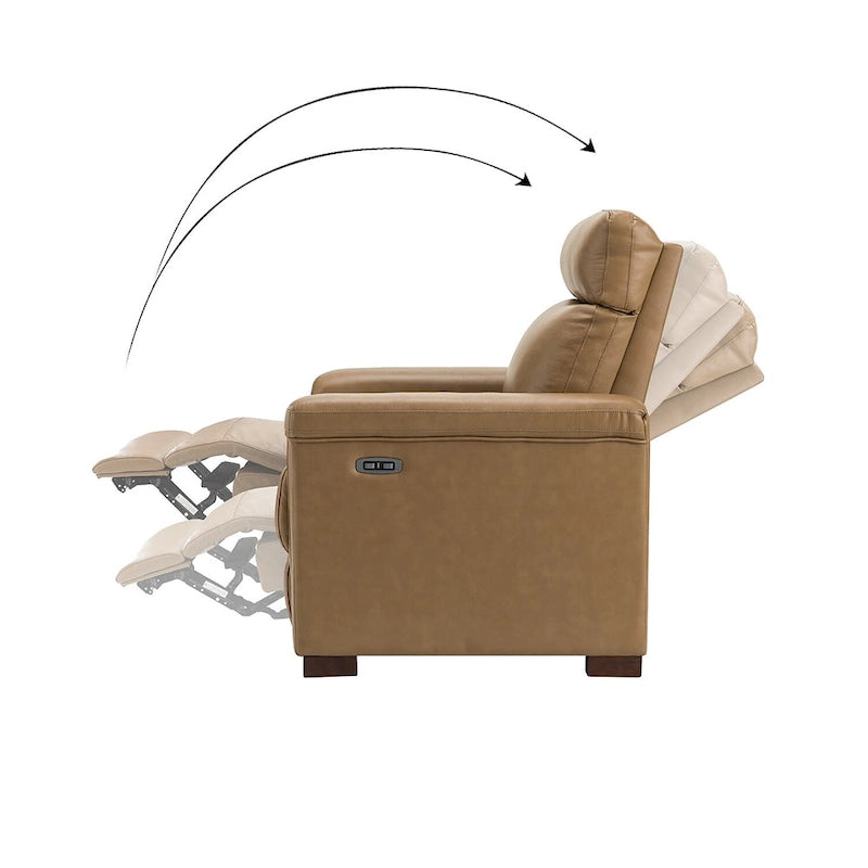 34,65 Zoll breiter Relaxsessel aus echtem Leder mit USB-Anschluss (2er-Set)
