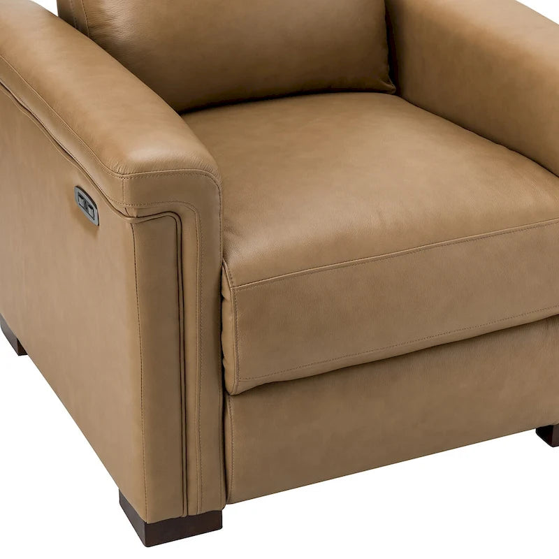 34,65 Zoll breiter Relaxsessel aus echtem Leder mit USB-Anschluss (2er-Set)