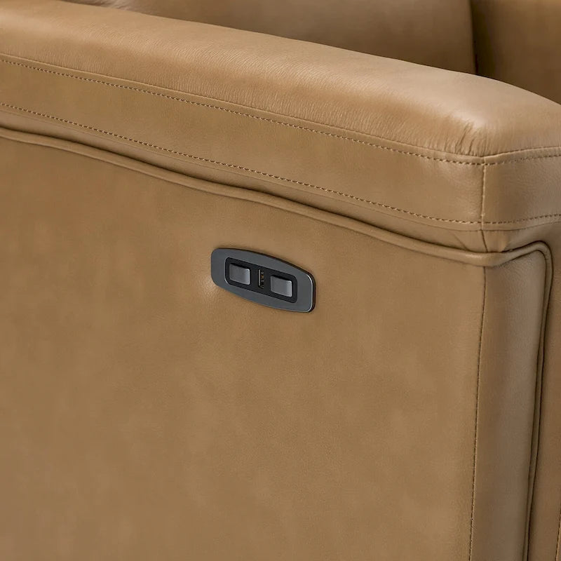 34,65 Zoll breiter Relaxsessel aus echtem Leder mit USB-Anschluss (2er-Set)