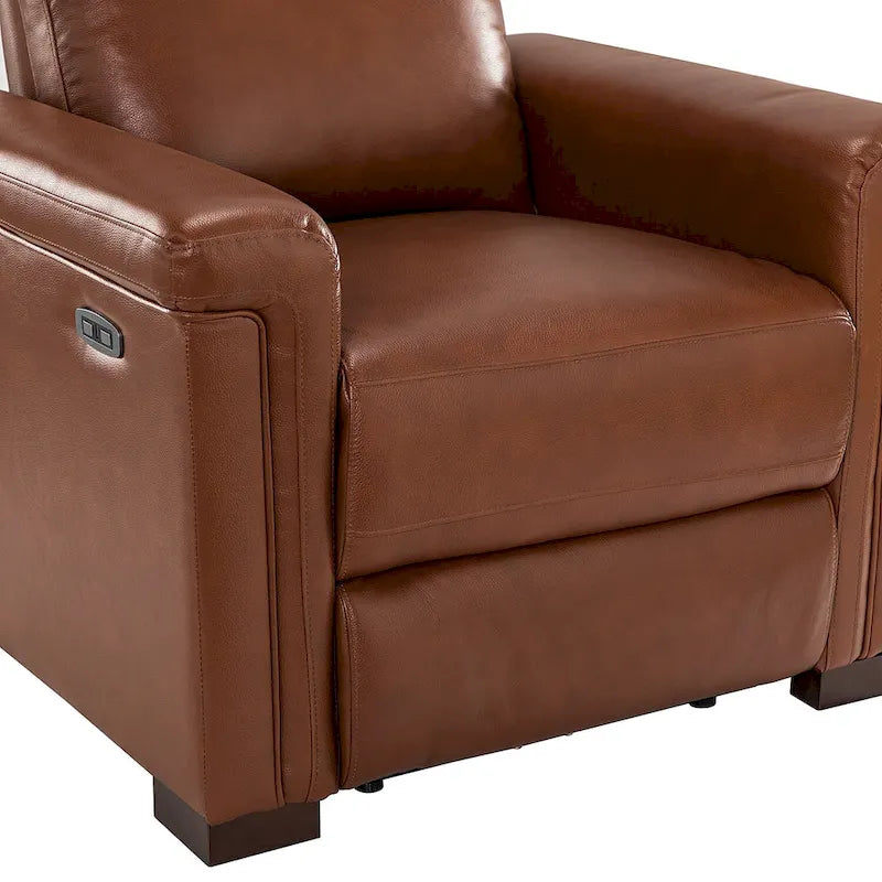 34,65 Zoll breiter Relaxsessel aus echtem Leder mit USB-Anschluss (2er-Set)