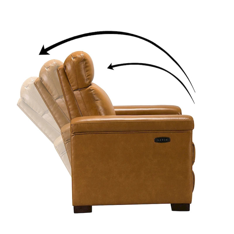 34,65 Zoll breiter Relaxsessel aus echtem Leder mit USB-Anschluss (2er-Set)