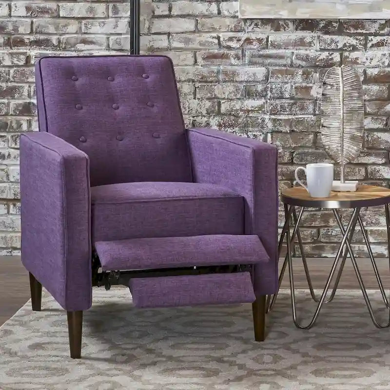 Mid-Century Modern Stoffliegesessel mit Knopfheftung