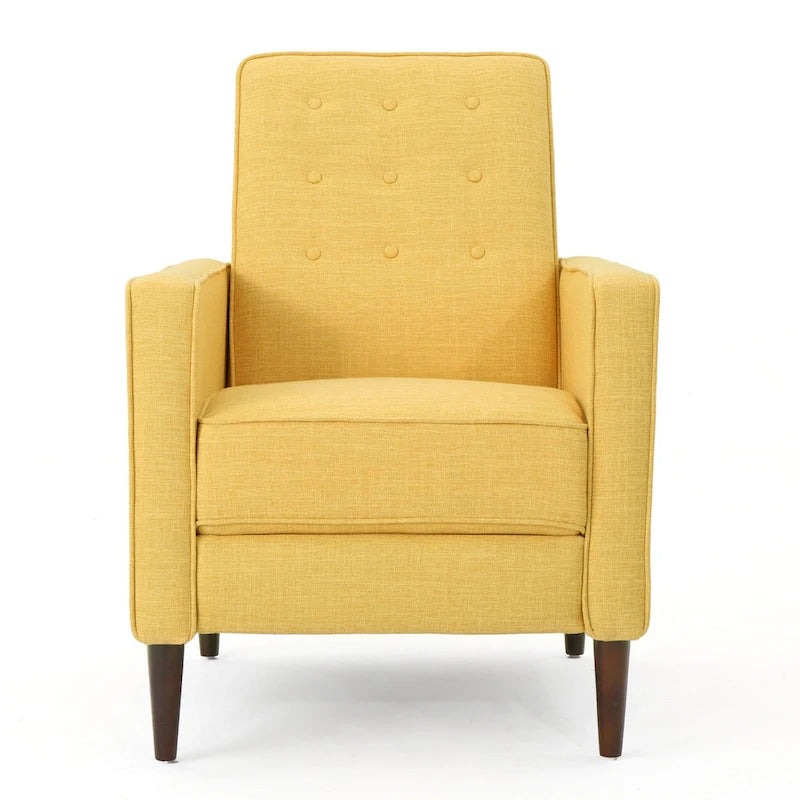 Mid-Century Modern Stoffliegesessel mit Knopfheftung