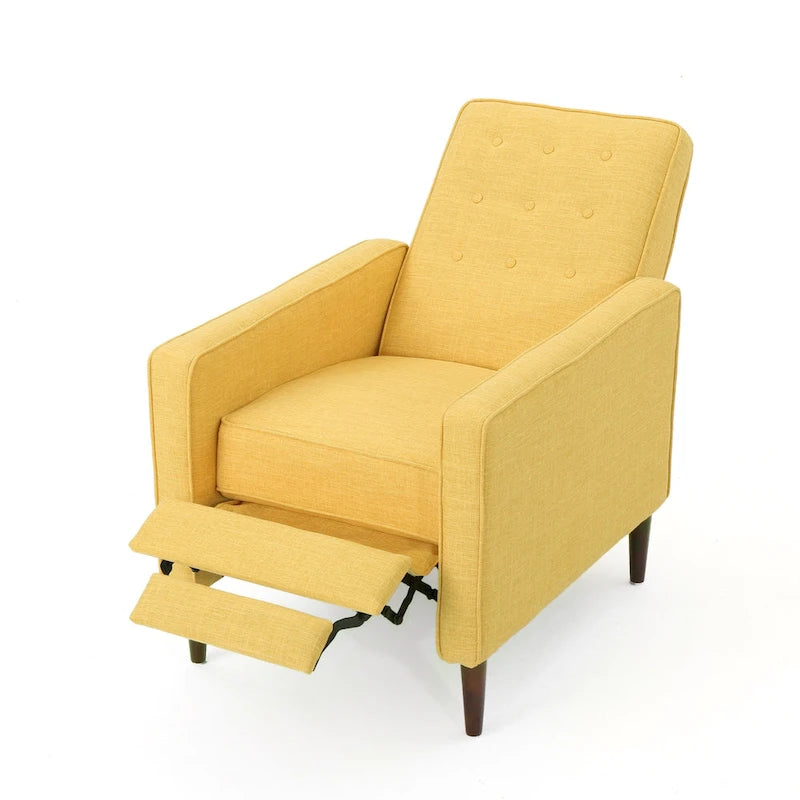 Mid-Century Modern Stoffliegesessel mit Knopfheftung