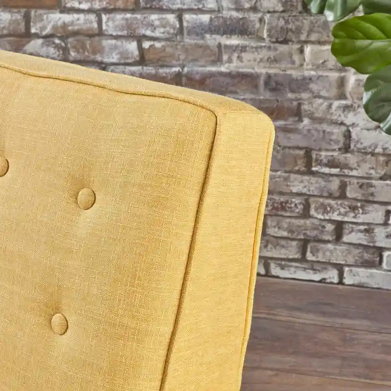 Mid-Century Modern Stoffliegesessel mit Knopfheftung