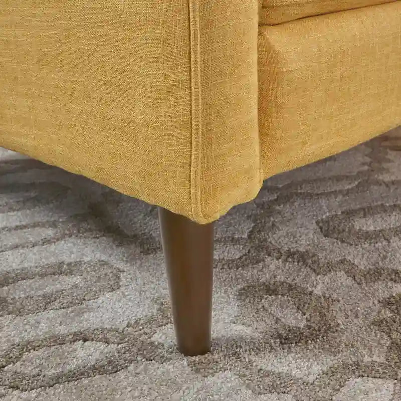Mid-Century Modern Stoffliegesessel mit Knopfheftung