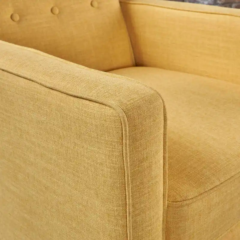 Mid-Century Modern Stoffliegesessel mit Knopfheftung
