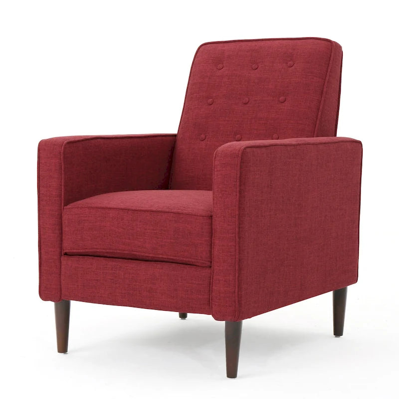 Mid-Century Modern Stoffliegesessel mit Knopfheftung