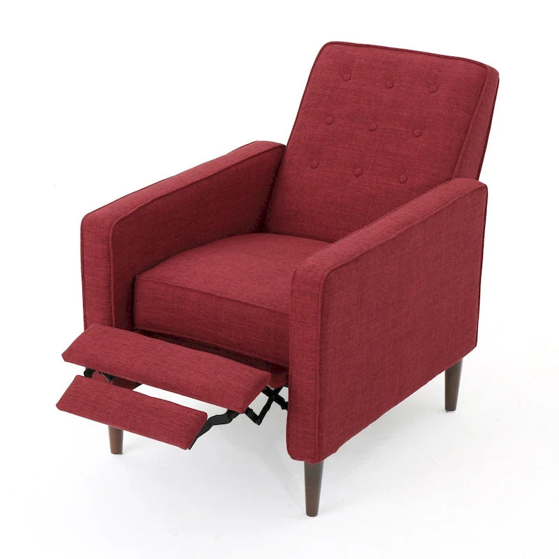 Mid-Century Modern Stoffliegesessel mit Knopfheftung