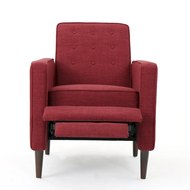 Mid-Century Modern Stoffliegesessel mit Knopfheftung