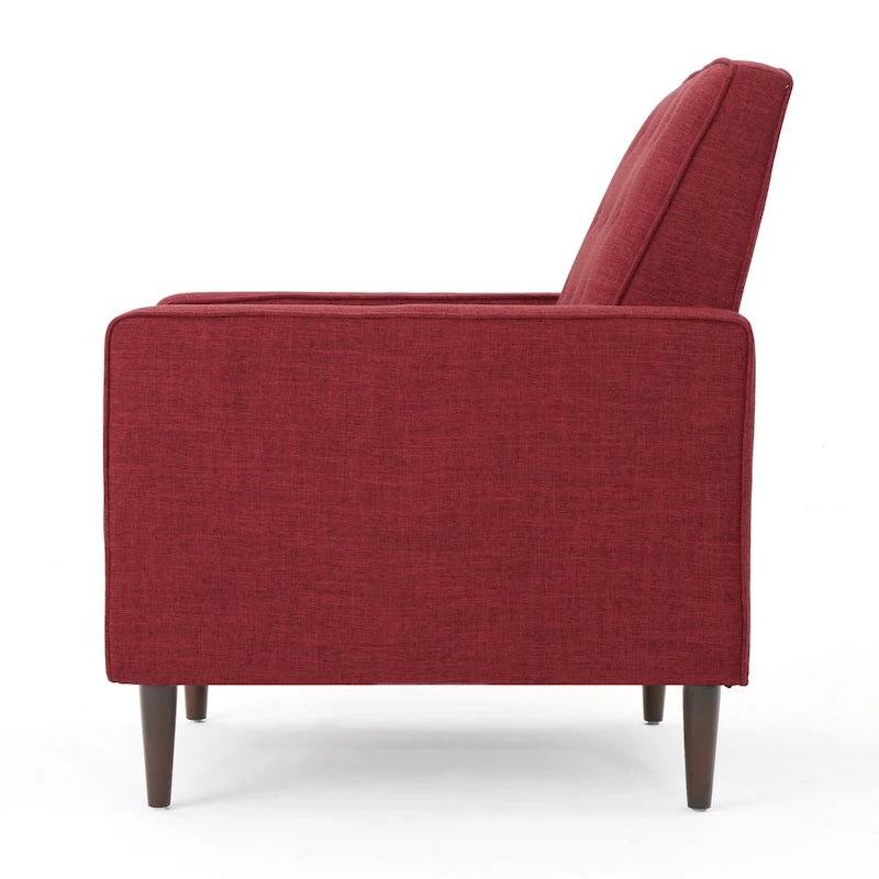 Mid-Century Modern Stoffliegesessel mit Knopfheftung