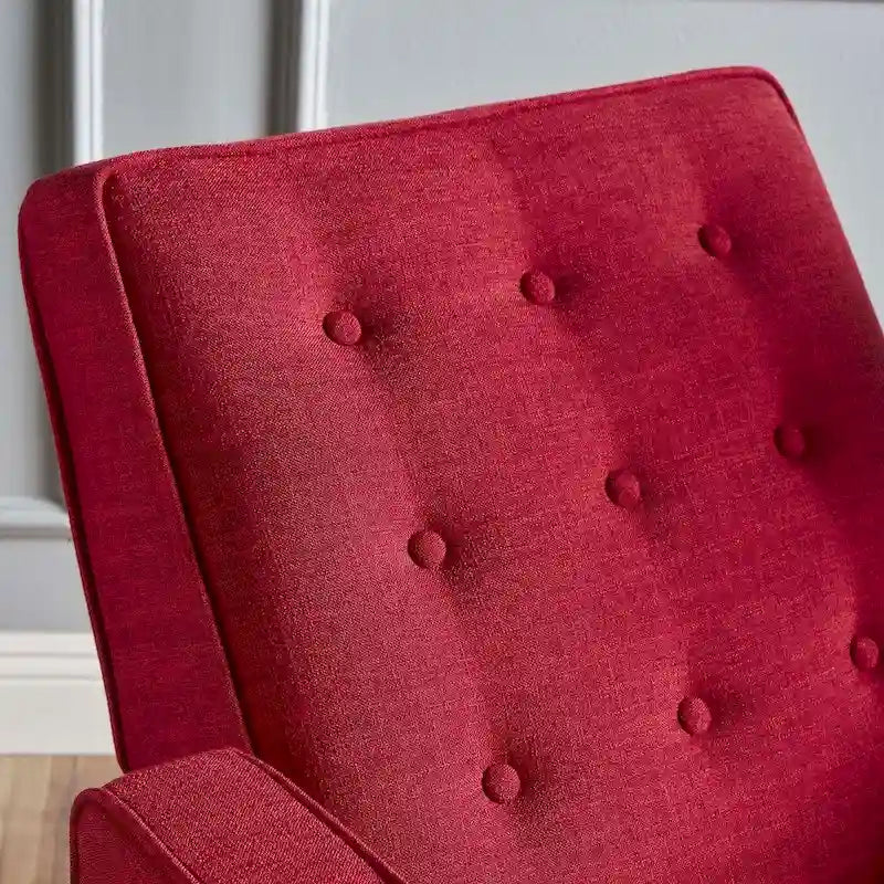 Mid-Century Modern Stoffliegesessel mit Knopfheftung
