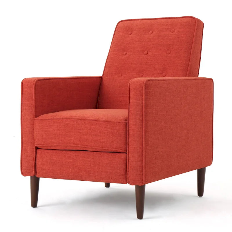 Mid-Century Modern Stoffliegesessel mit Knopfheftung