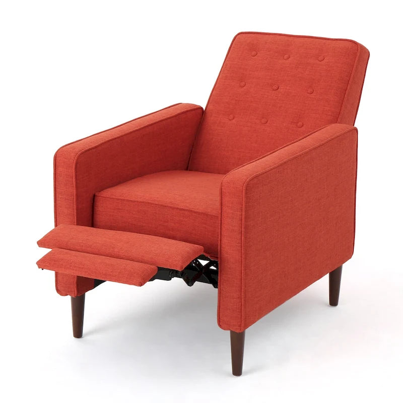 Mid-Century Modern Stoffliegesessel mit Knopfheftung