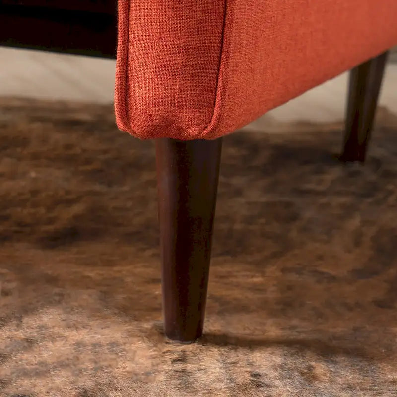 Mid-Century Modern Stoffliegesessel mit Knopfheftung