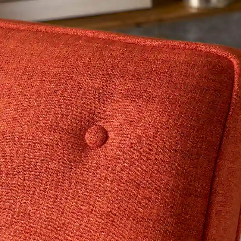 Mid-Century Modern Stoffliegesessel mit Knopfheftung