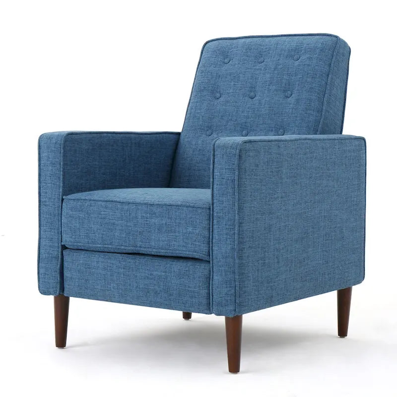Mid-Century Modern Stoffliegesessel mit Knopfheftung