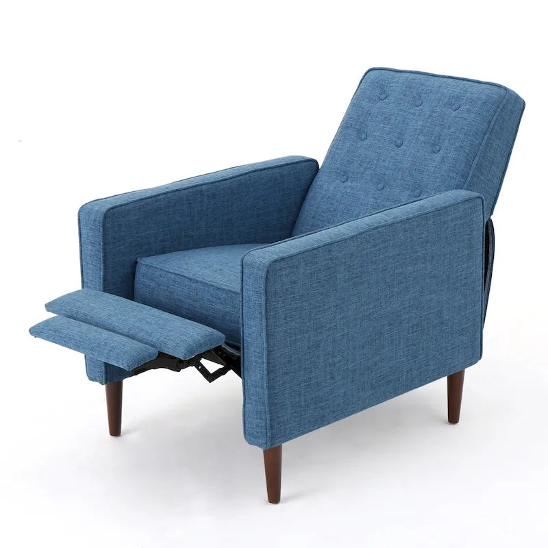 Mid-Century Modern Stoffliegesessel mit Knopfheftung