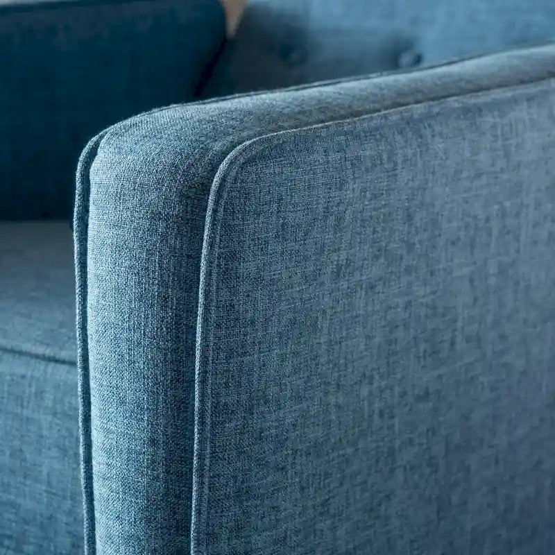 Mid-Century Modern Stoffliegesessel mit Knopfheftung