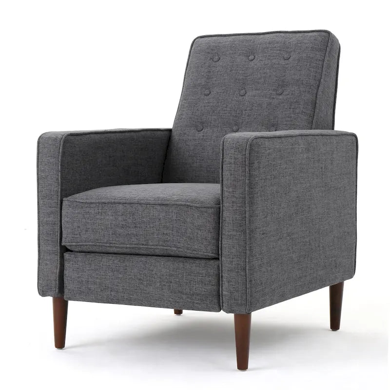 Mid-Century Modern Stoffliegesessel mit Knopfheftung