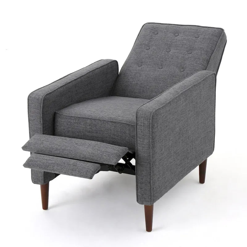 Mid-Century Modern Stoffliegesessel mit Knopfheftung