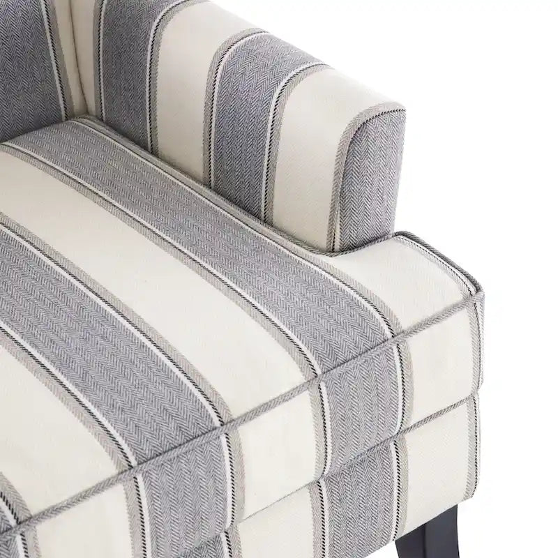 Clubsessel Leinen gepolsterter Akzent-Sessel mit Nagelbesatz und Holzbeinen, Nieten-Design