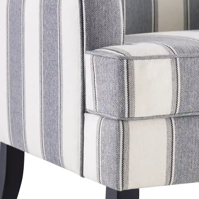 Clubsessel Leinen gepolsterter Akzent-Sessel mit Nagelbesatz und Holzbeinen, Nieten-Design