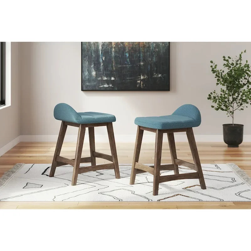 Gepolsterte Barhocker mit Thekenhöhe im 2er-Set – 48B x 51T x 74H